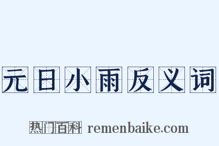 元日小雨反义词是什么意思的图片